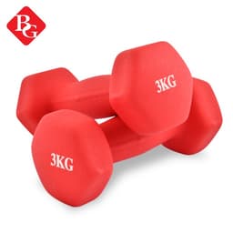 Thumbnail BG- Cặp tạ tay (2 cái) lõi thép đặc bọc caosu nhám 3KG RED Thái Lan 1