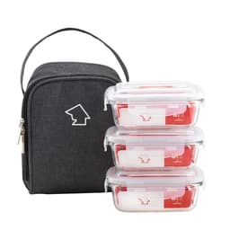 Thumbnail Bộ 3 Hộp Đựng Cơm Thủy Tinh Chịu Nhiệt COBA'COOK Chữ Nhật 370ml Và Túi -CCL33BS 4