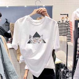 Thumbnail Áo Thun Tay Ngắn Dáng Rộng In Họa Tiết Hoạt Hình Thời Trang Mùa Hè Cho Nữ  Áo Thun Ngắn Tay Thời Trang Năng Động Cho Nữ 1