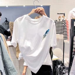 Thumbnail Áo thun cotton daduhey tay ngắn dáng rộng plus size phong cách Hàn Quốc thời trang 2021 cho nữ 3