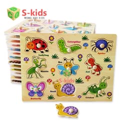Thumbnail Đồ Chơi Ghép Hình S-Kids, Combo 3 Bảng Núm Gỗ. 2
