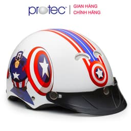 Thumbnail Nón Bảo Hiểm Trẻ Em 1/2 Đầu Protec Kitty, Họa Tiết Siêu Anh Hùng Captain American 1
