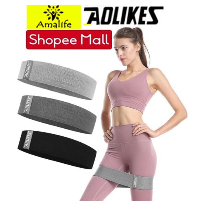 Ảnh Dây Đàn Hồi Kháng Lực Tập Mông Mini Band Chính Hãng Aolikes AL3604 Tập Mông Trái Đào, Đùi, Chân (Bản To Không Xoắn) 2