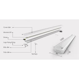 Thumbnail Bộ đèn LED Rạng Đông M66 1200/60W Model: M66 1200/60W, chiều dài 1m2 công suất 60W, ánh sáng trắng 2