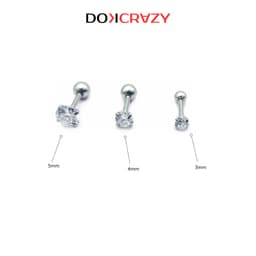 Thumbnail Bông tai nụ đá trắng đen DOKCRAZY unisex nhiều size thời trang 2