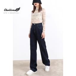 Thumbnail Quần jeans nữ Chollima ống rộng SIMPLE JEAN Unisex vải jean cao cấp chất đẹp QD049 1