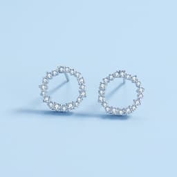 Thumbnail Khuyên tai bạc 925 nụ tròn đính pha lê nhẹ nhàng nữ tính xinh xắn dễ thương Dế Bạc - K4503 1