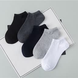 Thumbnail Vớ Cotton Cổ Ngắn Màu Trơn Thoáng Khí Detaunisex - VON1 1