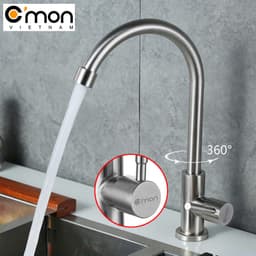 Thumbnail Vòi rửa chén bát lạnh cao cấp inox 304 xoay 360° C'MON VBL-02 + TẶNG vòi điều hướng 360° 2