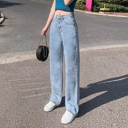 Thumbnail Quần jeans daduhey lưng cao dáng rộng thời trang dành cho nữ 2