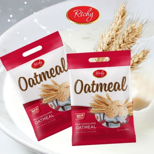Ảnh Combo 2 túi Bánh Yến Mạch Richy Oatmeal vị sữa (250gr/túi) 2