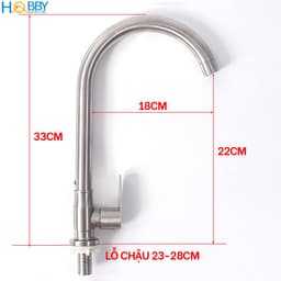 Thumbnail Vòi rửa chén bát lạnh gắn chậu inox 304 xoay tròn Hobby home decor RL1 1