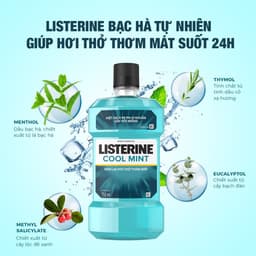 Thumbnail Bộ 2 Chai Nước Súc Miệng Listerine Diệt Khuẩn, Giữ Hơi Thở Thơm Mát Listerine Coolmint Mouthwash 750ml/Chai 2