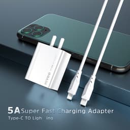 Thumbnail Bộ sạc nhanh KIVEE AC28 kèm cáp Type-C to Lighing sạc nhanh 18W, chân cắm ( US ) 1
