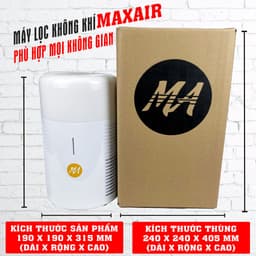 Thumbnail Máy lọc không khí MaxAir lõi lọc than hoạt tính khử mùi, Air Purifier lọc bụi mịn,lọc lông chó mèo,BH 12tháng CHÍNH HÃNG 2