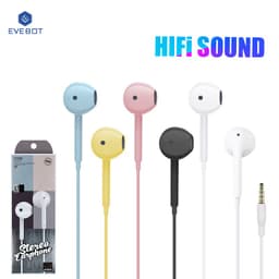 Thumbnail Tai nghe nhét tai EVEBOT có dây giắc cắm 3.5mm âm thanh hifi màu tùy chọn cho máy tính xách tay máy tính bảng điện thoại 1