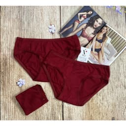 Thumbnail Quần lót nữ cotton cao cấp Vicci 102 mềm mại, êm ái, kháng khuẩn khử mùi màu Đỏ đô 1