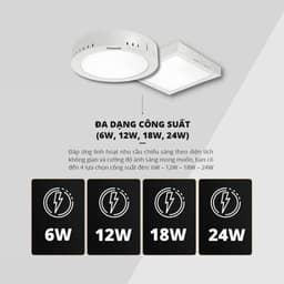 Thumbnail Đèn ốp trần nổi Vuông Panasonic Surface Mounted Công suất 6W,12W,18W,24W 4