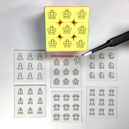 Thumbnail Bộ sticker rubik cờ vua DƯƠNG SINH, cho khối 3x3x3 (6 miếng dán) 1