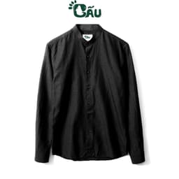 Thumbnail Áo sơ mi nam Gấu 194 cổ trụ - tàu tay dài vải coton lụa mềm co dãn, ít nhăn - form slimfit sang trọng cao cấp 1