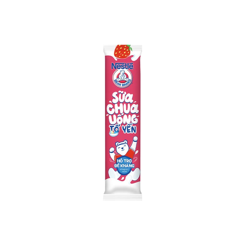 Ảnh Sữa chua tổ yến Nestlé® Yogu Gấu HƯƠNG DÂU (thùng 28 gói x 75ml) 2