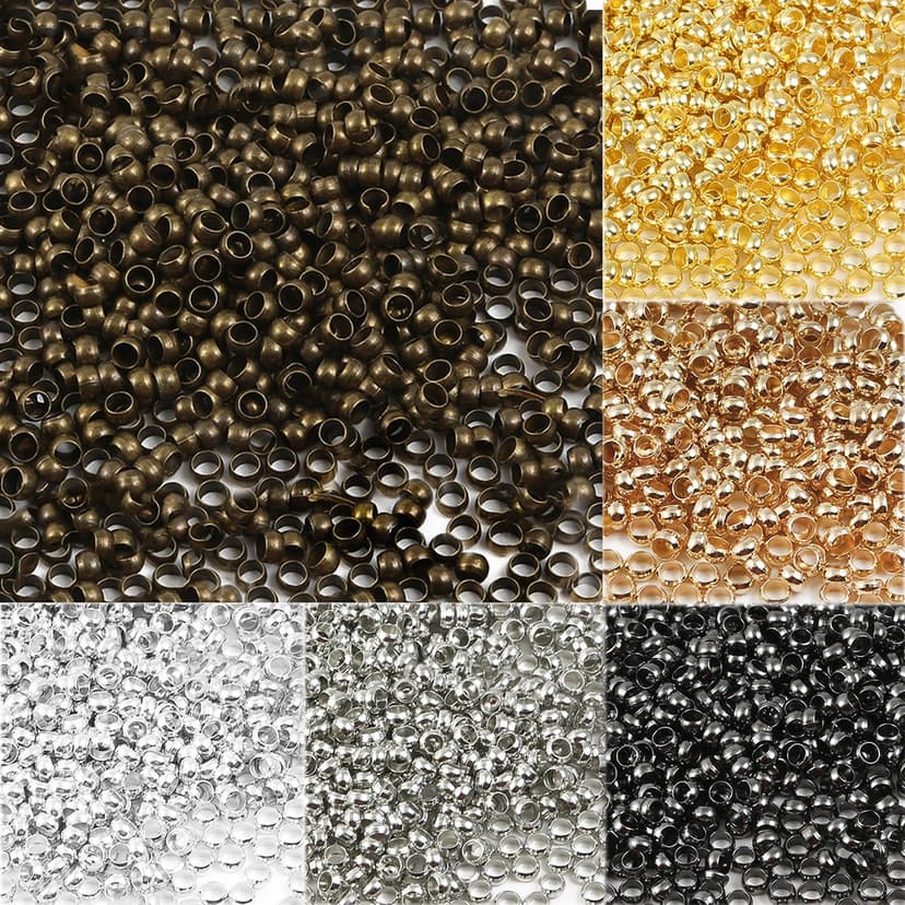 Ảnh Bộ 100-500 Hạt BeadiaTròn Bằng Đồng Nhiều Kích Cỡ Làm Trang Sức Thủ Công 2
