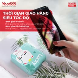 Thumbnail SẠC DỰ PHÒNG 10000mAh YOOBAO YB-6024 - Kèm đèn LED - Sạc đồng thời 2 thiết bị - Hãng phân phối chính thức 4