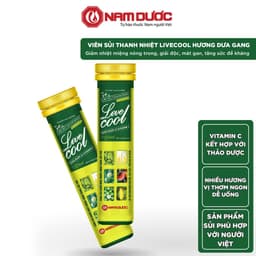 Thumbnail Viên sủi thanh nhiệt Livecool Nam Dược hương dưa gang 16 viên x4g hỗ trợ giảm nhiệt miệng nóng trong, giải độc, mát gan 2