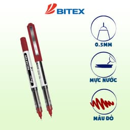 Thumbnail Bút lông bi Bitex R02 mực xanh, đỏ, đen ngòi 0.5mm 4