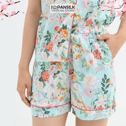 Thumbnail Bộ Đồ Ngủ Lụa Nhật Cao Cấp Chính Hãng JAPAN SILK Áo Cộc Quần Đùi Họa Tiết Trang Nhã 3