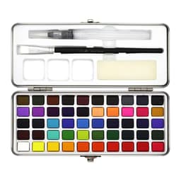 Thumbnail Set màu nước rắn SEAMIART 50 màu sắc kết hợp có hộp đựng thiếc và cọ vẽ tiện lợi 1