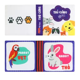 Thumbnail Bộ 3 sách vải sơ sinh PiPoVietnam kích thích thị giác chủ đề Thú cưng, Hình khối, Kích thích thị giác 2