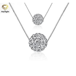 Thumbnail Dây chuyền bạc Ý 925 Huệ Ngân - Bồ công anh 2 tâng xinh xắn PP1205 2