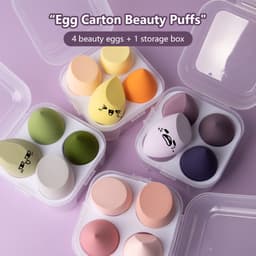 Thumbnail Set 4 bông mút trang điểm IMAGIC sử dụng khô mềm mại không hút phấn kèm hộp đựng 2