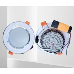 Thumbnail Đèn Led âm trần, Vilighting, ánh sáng trắng, 3 màu 7w phi 90 viền vàng, viền bạc đế đúc. Bảo hành 24 tháng 1