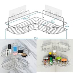 Thumbnail Kệ Góc Dán Tường INOX 304 Để Đồ Nhà Tắm Phòng Bếp Siêu Chắc - OENON 1