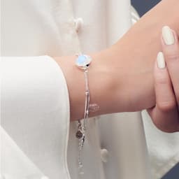 Thumbnail Vòng Tay Bạc 925 Đá Ánh Trăng Moonstone Thiên Nhiên Phong Thủy May Mắn Không Kị Mệnh SP002712 Gypsy.lala 2