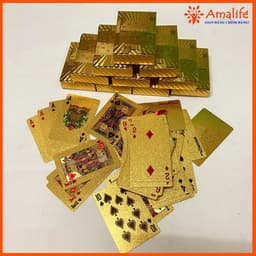 Thumbnail Bài Tây Poker Nhựa Cao Cấp Mạ Nhũ Màu Vàng Chống Thấm Nước Uốn Cong Chính Hãng Amalife 4