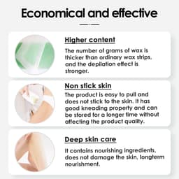 Thumbnail SUMAX Sáp tẩy lông lô hội tự nhiên, có tác dụng trong 6 tuần, làm sạch chân lông mà không gây kích ứng, miếng dán tẩy lông không đau cho chân/tay/vùng bikini 40pcs 4