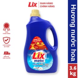 Thumbnail Nước giặt Lix Matic hương nước hoa chai 3.6kg NGM40 giặt tẩy đánh bay vết bẩn cứng đầu, giặt cửa trước - Lixco Việt Nam 2