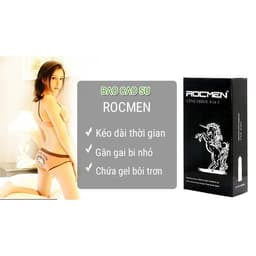 Thumbnail Bao Cao Su Gai Rocmen Đen Gân Gai hộp 12c +Tặng 1 Hộp BCS  3 bao 1
