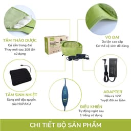 Thumbnail Đai Chườm Nóng Thảo Dược HAPAKU, Giảm Đau Bụng Kinh, Thoát Vị Đĩa Đệm, Lưu Thông Khí Huyết, Đai Lưng Cột Sống 4