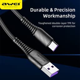 Thumbnail Dây sạc Awei CL-69 Sạc nhanh 40W USB Type C Dây bện nylon An Toàn Ổn Định Chính hãng 1