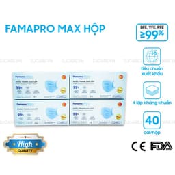 Thumbnail Khẩu trang y tế cao cấp 4 lớp kháng khuẩn Famapro max (40 cái/ hộp) 3