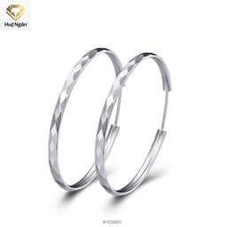 Thumbnail Bông tai bạc Ý 925 Huệ Ngân - Vòng tròn cá tính RYE30001 1
