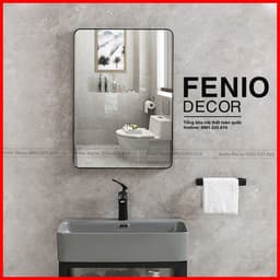 Thumbnail Gương nhà tắm hình chữ nhật treo tường FENIO gương trang trí decor phòng ngủ khung viền hợp kim nhôm chống rỉ 1