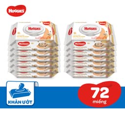 Thumbnail Thùng 12 gói Khăn ướt Huggies chiết xuất Cao cao và Bơ hạt mỡ (72 miếng/gói) 2