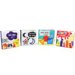 Thumbnail Bộ 4 sách vải sơ sinh PiPoVietnam kích thích thị giác chủ đề Hình khối, Màu sắc, Thú cưng, Kích thích thị giác 1