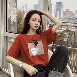 Thumbnail Mũ Lưỡi Trai Phong Cách Hàn Quốc Thời Trang Mùa Hè  Áo Thun Tay Ngắn Cổ Tròn Dáng Rộng In Họa Tiết Hoạt Hình Thời Trang Xinh Xắn Cho Nữ 1