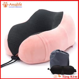 Thumbnail Gối Ngủ Văn Phòng Du Lịch Chữ U Tặng Kèm Bịt Mắt, Bịt Tai Bộ Chống Mỏi Chất Liệu Memory Foam Chính Hãng Amalife Ama02 2